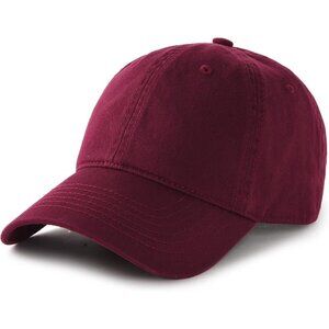 Women's Wine Red Vintage Washed Unstructured Baseball Cotton Adjustable Cap